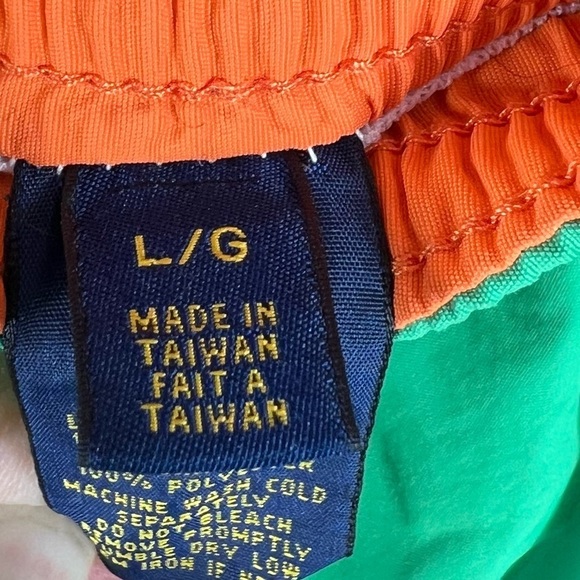 POLO Green Swim Trunks with Orange logo - Picture 4 of 8